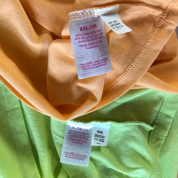 Bundle of 2 No boundaries Juniors Basic Crew Tees Melon Colored Sizes XL and XXL - Picture 7 of 9